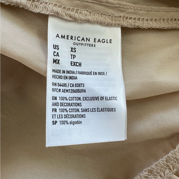 American Eagle Women’s XS Beige Floral Cutout Maxi Dress Smocked Chest - Picture 6 of 10